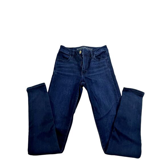 American Eagle Lot 3 Hi Rise Jegging Super Stretch Jean Light Med Indigo Wash 2 - Picture 11 of 12